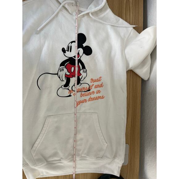 Disney Mickey Mouse Hooded Pullover Sweatshirt Embroidery Front Back Vintage XXS - Picture 9 of 16
